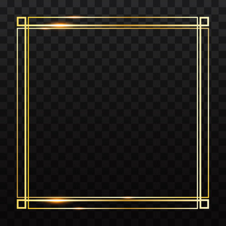 Realistic elegant geometric golden frameのイラスト素材