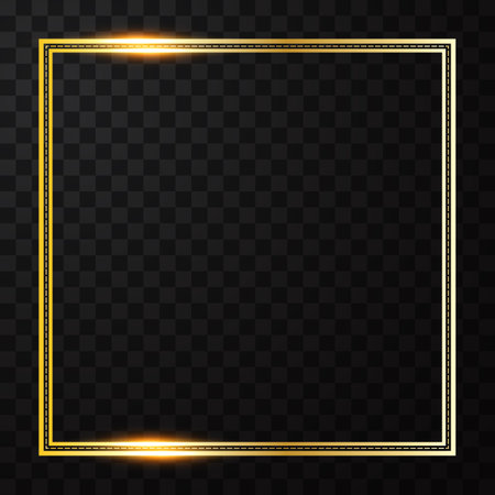 Realistic elegant geometric golden frameのイラスト素材