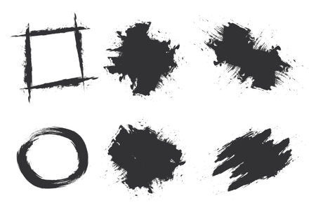 Set of frames in black grunge styleのイラスト素材