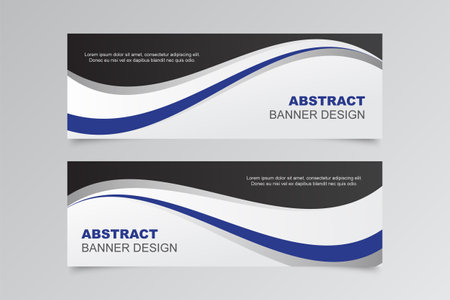 Collection of modern wavy banner templates in vector formatのイラスト素材