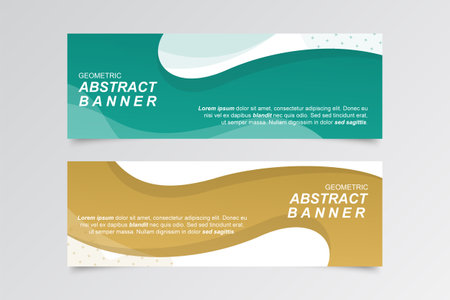 Collection of modern wavy banner templates in vector formatのイラスト素材