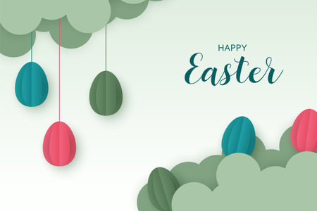 Easter background with cute Easter egg illustrationのイラスト素材