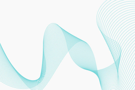 Blue wavy abstract line design backgroundのイラスト素材