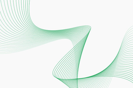 Green wavy abstract line design backgroundのイラスト素材
