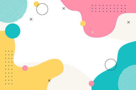 Flat geometric shape background in memphis styleのイラスト素材