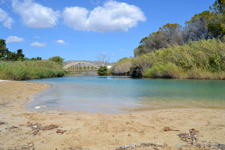 mouth of river, Sicily, location White Fountain (SR)の写真素材