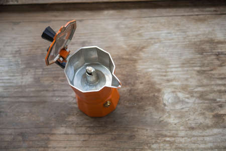 coffee pot, orange coffee machineの写真素材