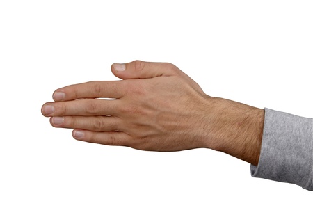 hand on white backgroundの写真素材