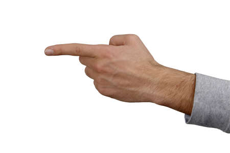 hand on white backgroundの写真素材