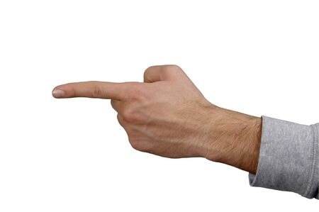 hand on white backgroundの写真素材