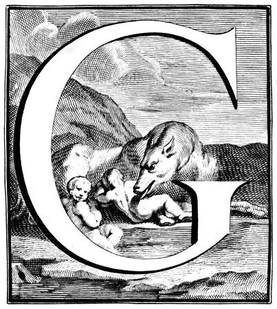 ancient drop capの写真素材