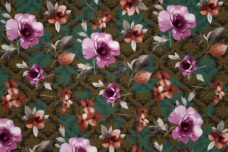 floral design background, vintage and ancient