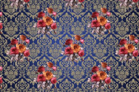 floral design background, vintage and ancient