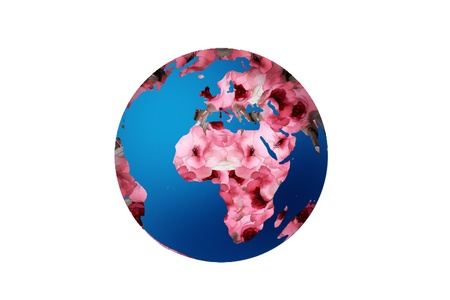 flower world in white background
