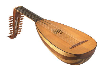 lute on white backgroundの写真素材