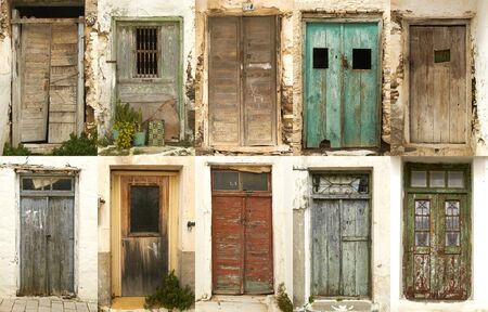 ten doors of greek islandの写真素材
