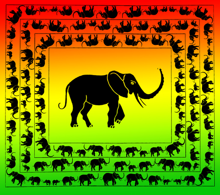 hand made design with elephantの写真素材