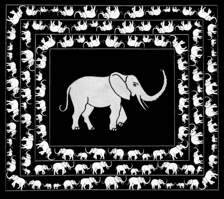 hand made design with elephantの写真素材