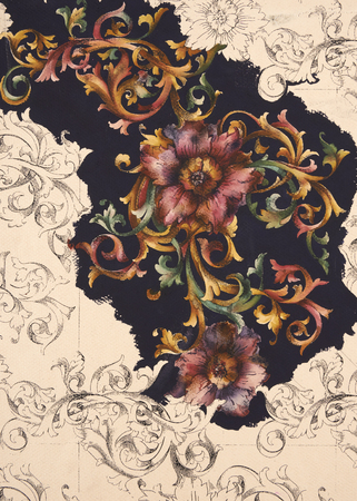 floral hand made designの写真素材