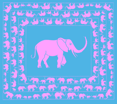 hand made design with elephantの写真素材