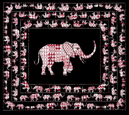 hand made design with elephantの写真素材