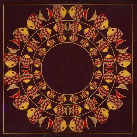 hand made design with fishの写真素材