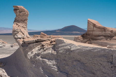 Campo de Piedra PÃ³mez is an immense expanse of volcanic stones and sand dunesの写真素材