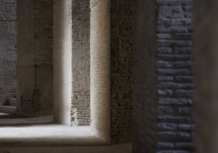 Architectural detail of the ancient Roman city of Pompeii.の写真素材