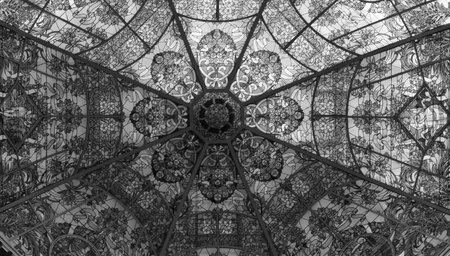 Ceiling of the Basilica of the Annunciation, Nazareth, Israelの写真素材