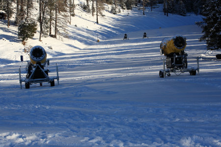 Ski lifts in the mountains of the Carpathians, Ukraineの写真素材