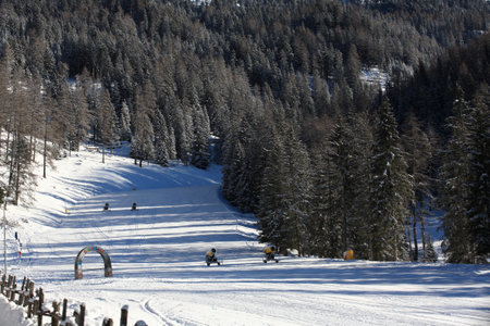 Winter in the Swiss Alps (Braunwald, Switzerland)の写真素材