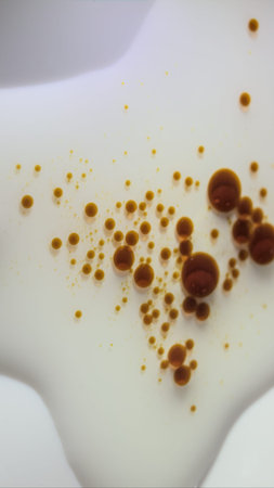 Coffee stains in a white cup on a white background.
