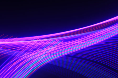 abstract background with a glowing wavy pattern and copy space for your textの写真素材