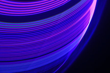 abstract background with glowing lines in blue and violet colors, illustration
