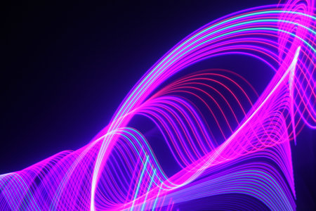 Abstract background with glowing lines, 3d rendering. Computer digital drawing.