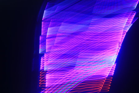 Light dance. Light painting effect. Light painting effect. Abstract background.の写真素材