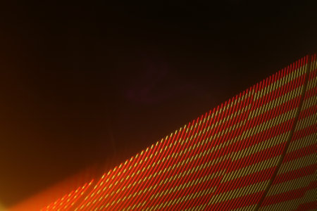 Abstract background of red and yellow stripes on a black background. 3d renderingの写真素材