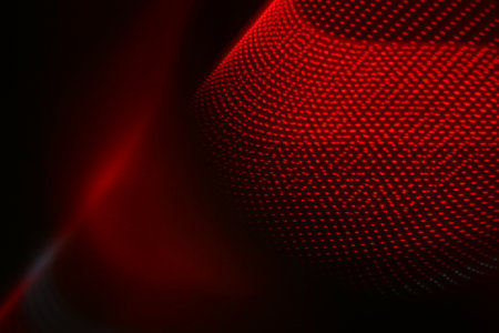 abstract background with glowing particles in red and black, computer generated illustrationの写真素材