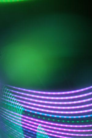 abstract background with glowing lines and dots in green and blue colors
