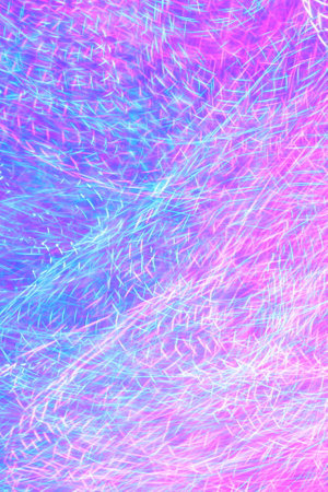 abstract background with blue and pink lines on the surface of the waterの写真素材