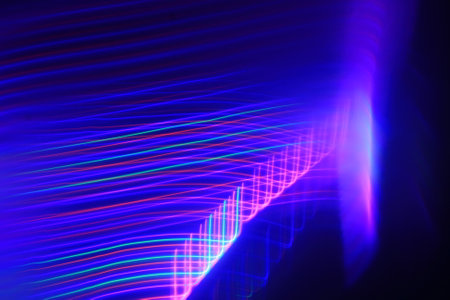 Application of light effects on the subject of science and technology. Background