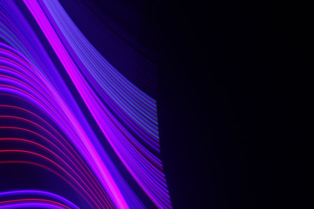 abstract background of the colored lines in the form of a waveの写真素材