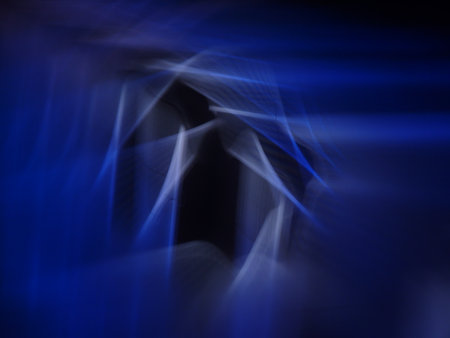blue abstract background, beautiful lines in the dark, computer generated imagesの写真素材