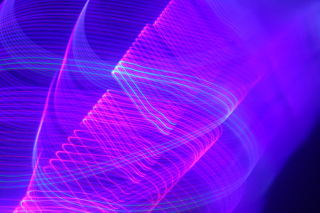 abstract background with motion blurred magic light lines. fractal artの写真素材