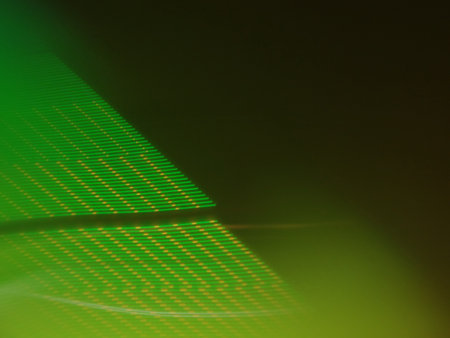 abstract background - close up of a computer monitor screen with green light