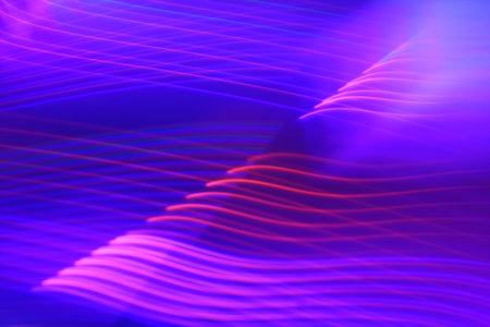 Application of comprehensive background light effects. Curved lines in motion.