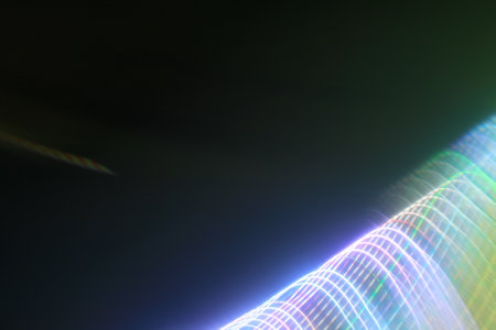abstract background of the colored dots and lines on the black background