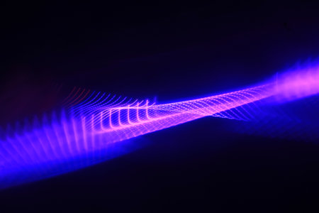 abstract background with moving wave particles, computer generated abstract background, 3D rendering