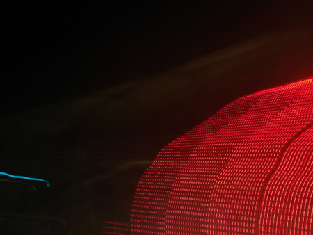 abstract background with red and blue glowing lines, bokehの写真素材