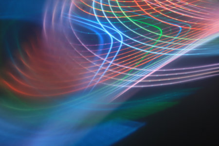 abstract light speed motion blur effect on the black background, light speed motion blur backgroundの写真素材